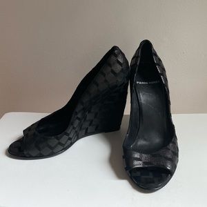 PIERRE HARDY Black Wedge Heels Geometric 37 / US 7